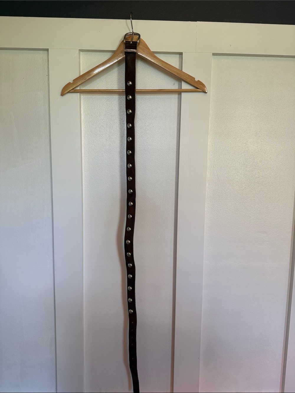 Free People Studded Dark Brown Leather Belt